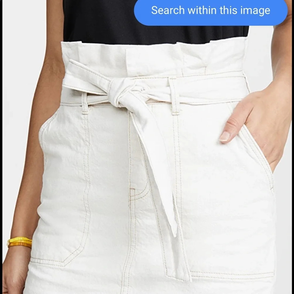 NWT FREE PEOPLE PAPER BAG WHITE DENIM SKIRT
